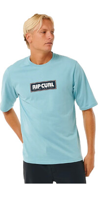 2024 Rip Curl T-shirt UV De Manga Curta Para Homem Com cones Do Surf 12FMRV - Dusty Blue